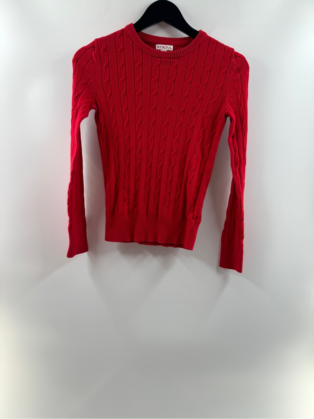 Merona Red Cable Knit Crew Neck Sweater – Women’s XS
